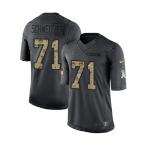 Men's Nike Atlanta Falcons #71 Wes Schweitzer Limited Black 2016 Salute to Service NFL Jersey