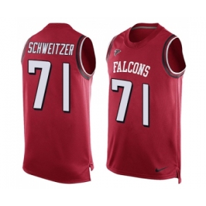 Men's Nike Atlanta Falcons #71 Wes Schweitzer Limited Red Player Name & Number Tank Top NFL Jersey