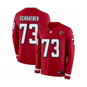 Men's Nike Atlanta Falcons #73 Ryan Schraeder Limited Red Therma Long Sleeve NFL Jersey