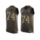 Men's Nike Atlanta Falcons #74 Tani Tupou Limited Green Salute to Service Tank Top NFL Jersey