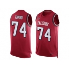 Men's Nike Atlanta Falcons #74 Tani Tupou Limited Red Player Name & Number Tank Top NFL Jersey