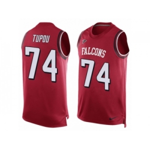 Men's Nike Atlanta Falcons #74 Tani Tupou Limited Red Player Name & Number Tank Top NFL Jersey