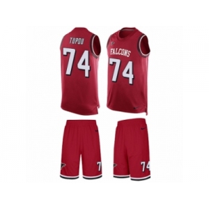 Men's Nike Atlanta Falcons #74 Tani Tupou Limited Red Tank Top Suit NFL Jersey