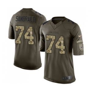 Men's Nike Atlanta Falcons #74 Ty Sambrailo Elite Green Salute to Service NFL Jersey