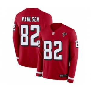 Men's Nike Atlanta Falcons #82 Logan Paulsen Limited Red Therma Long Sleeve NFL Jersey