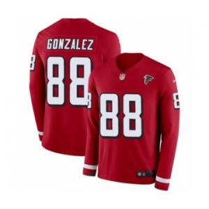 Men's Nike Atlanta Falcons #88 Tony Gonzalez Limited Red Therma Long Sleeve NFL Jersey