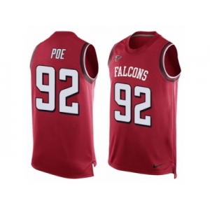 Men's Nike Atlanta Falcons #92 Dontari Poe Limited Red Player Name & Number Tank Top NFL Jersey