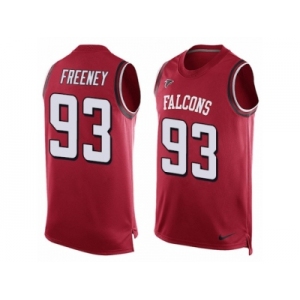 Men's Nike Atlanta Falcons #93 Dwight Freeney Limited Red Player Name & Number Tank Top NFL Jersey