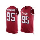 Men's Nike Atlanta Falcons #95 Jack Crawford Limited Red Player Name & Number Tank Top NFL Jersey