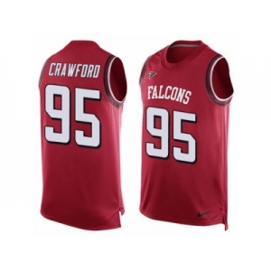 Men's Nike Atlanta Falcons #95 Jack Crawford Limited Red Player Name & Number Tank Top NFL Jersey