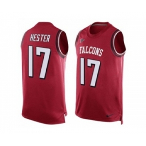 Nike Atlanta Falcons #17 Devin Hester Red Team Color Men's Stitched NFL Limited Tank Top Jersey