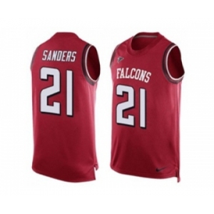 Nike Atlanta Falcons #21 Deion Sanders Red Team Color Men's Stitched NFL Limited Tank Top Jersey