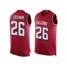 Nike Atlanta Falcons #26 Tevin Coleman Red Team Color Men's Stitched NFL Limited Tank Top Jersey