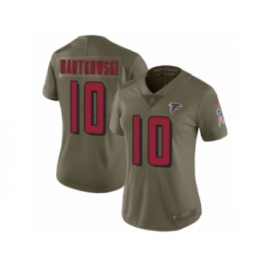 Women Nike Atlanta Falcons #10 Steve Bartkowski Limited Olive 2017 Salute to Service NFL Jersey