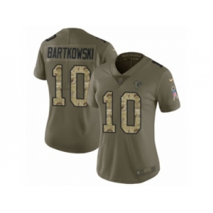 Women Nike Atlanta Falcons #10 Steve Bartkowski Limited Olive Camo 2017 Salute to Service NFL Jersey