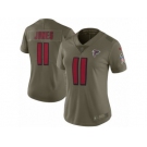 Women Nike Atlanta Falcons #11 Julio Jones Limited Olive 2017 Salute to Service NFL Jersey