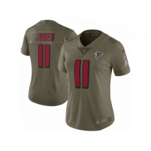 Women Nike Atlanta Falcons #11 Julio Jones Limited Olive 2017 Salute to Service NFL Jersey