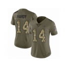 Women Nike Atlanta Falcons #14 Justin Hardy Limited Olive Camo 2017 Salute to Service NFL Jersey