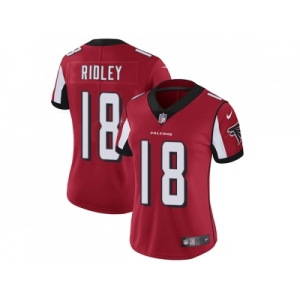 Women Nike Atlanta Falcons #18 Calvin Ridley Red Team Color Stitched NFL Vapor Untouchable Limited Jersey