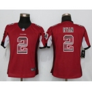 Women Nike Atlanta Falcons #2 Matt Ryan Red Strobe Jersey