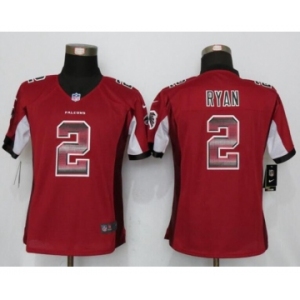 Women Nike Atlanta Falcons #2 Matt Ryan Red Strobe Jersey