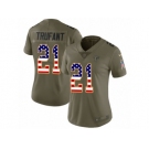 Women Nike Atlanta Falcons #21 Desmond Trufant Limited Olive USA Flag 2017 Salute to Service NFL Jersey