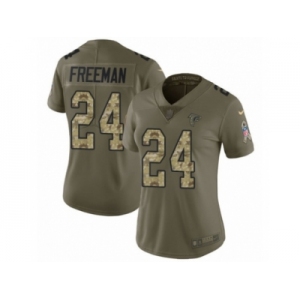 Women Nike Atlanta Falcons #24 Devonta Freeman Limited Olive Camo 2017 Salute to Service NFL Jersey