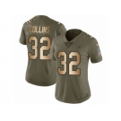 Women Nike Atlanta Falcons #32 Jalen Collins Limited Olive Gold 2017 Salute to Service NFL Jersey