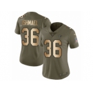 Women Nike Atlanta Falcons #36 Kemal Ishmael Limited Olive Gold 2017 Salute to Service NFL Jersey