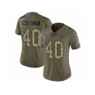 Women Nike Atlanta Falcons #40 Derrick Coleman Limited Olive Camo 2017 Salute to Service NFL Jersey