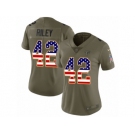 Women Nike Atlanta Falcons #42 Duke Riley Limited Olive USA Flag 2017 Salute to Service NFL Jersey