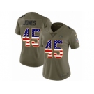 Women Nike Atlanta Falcons #45 Deion Jones Limited Olive USA Flag 2017 Salute to Service NFL Jersey