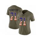 Women Nike Atlanta Falcons #71 Wes Schweitzer Limited Olive USA Flag 2017 Salute to Service NFL Jersey