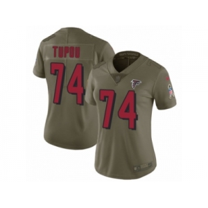 Women Nike Atlanta Falcons #74 Tani Tupou Limited Olive 2017 Salute to Service NFL Jersey