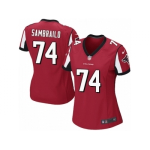 Women Nike Atlanta Falcons #74 Ty Sambrailo Game Red Team Color NFL Jersey