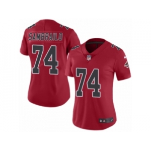 Women Nike Atlanta Falcons #74 Ty Sambrailo Limited Red Rush Vapor Untouchable NFL Jersey