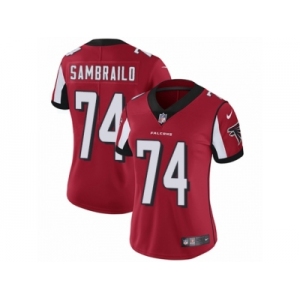 Women Nike Atlanta Falcons #74 Ty Sambrailo Red Team Color Vapor Untouchable Limited Player NFL Jersey