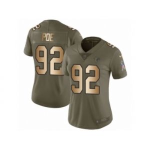 Women Nike Atlanta Falcons #92 Dontari Poe Limited Olive Gold 2017 Salute to Service NFL Jersey