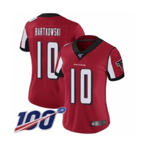 Women's Atlanta Falcons #10 Steve Bartkowski Red Team Color Vapor Untouchable Limited Player 100th Season Football Jersey