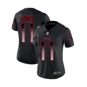 Women's Atlanta Falcons #11 Julio Jones Limited Black Smoke Fashion Football Jersey