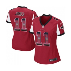 Women's Atlanta Falcons #11 Julio Jones Limited Red Strobe Football Jersey