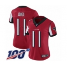 Women's Atlanta Falcons #11 Julio Jones Red Team Color Vapor Untouchable Limited Player 100th Season Football Jersey