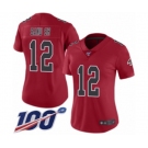 Women's Atlanta Falcons #12 Mohamed Sanu Limited Red Rush Vapor Untouchable 100th Season Football Jersey