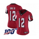 Women's Atlanta Falcons #12 Mohamed Sanu Red Team Color Vapor Untouchable Limited Player 100th Season Football Jersey