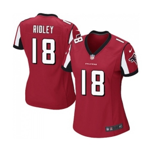 Women's Atlanta Falcons #18 Calvin Ridley Game Red Team Color Football Jersey