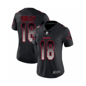 Women's Atlanta Falcons #18 Calvin Ridley Limited Black Smoke Fashion Football Jersey