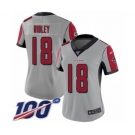 Women's Atlanta Falcons #18 Calvin Ridley Limited Silver Inverted Legend 100th Season Football Jersey