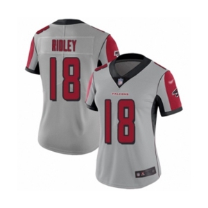 Women's Atlanta Falcons #18 Calvin Ridley Limited Silver Inverted Legend Football Jersey