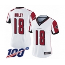 Women's Atlanta Falcons #18 Calvin Ridley White Vapor Untouchable Limited Player 100th Season Football Jersey