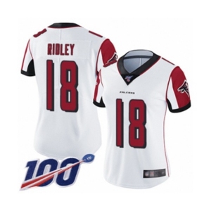 Women's Atlanta Falcons #18 Calvin Ridley White Vapor Untouchable Limited Player 100th Season Football Jersey